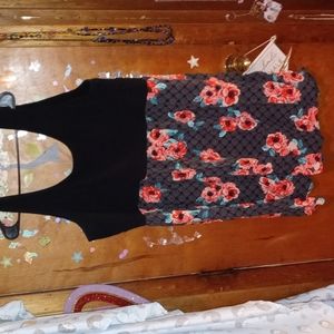 Torrid black and floral dress size 4